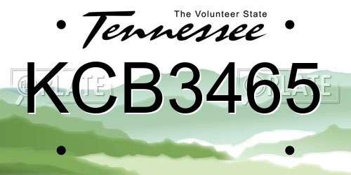 KCB3465 Tennessee License Plate