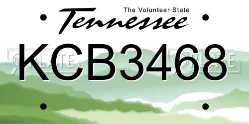 KCB3468 Tennessee License Plate