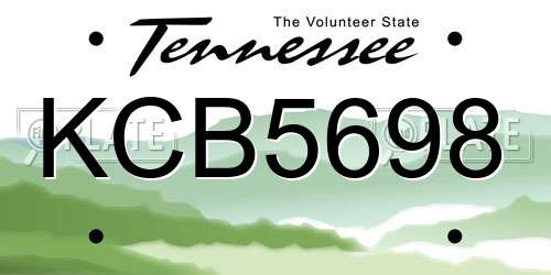 KCB5698 Tennessee License Plate