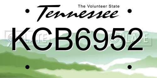 KCB6952 Tennessee License Plate
