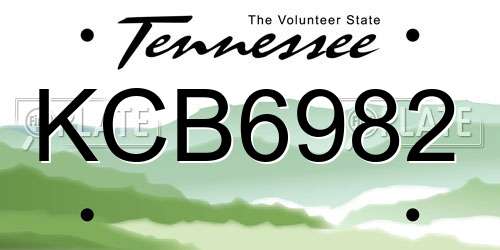 KCB6982 Tennessee License Plate