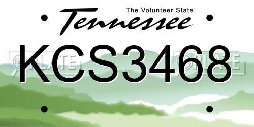 KCS3468 Tennessee License Plate