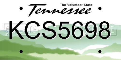 KCS5698 Tennessee License Plate