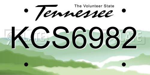 KCS6982 Tennessee License Plate
