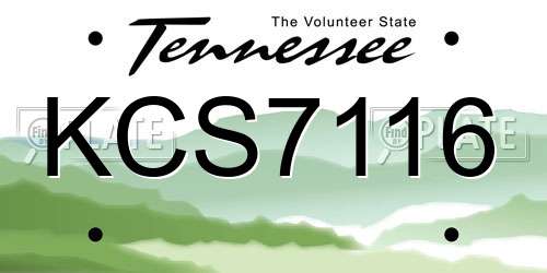 KCS7116 Tennessee License Plate
