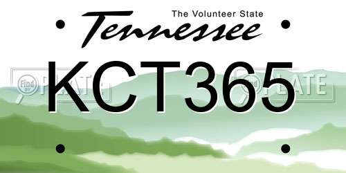KCT365 Tennessee License Plate