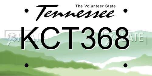 KCT368 Tennessee License Plate