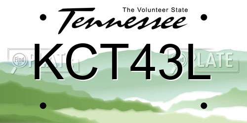 KCT43L Tennessee License Plate