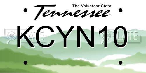 KCYN10 Tennessee License Plate