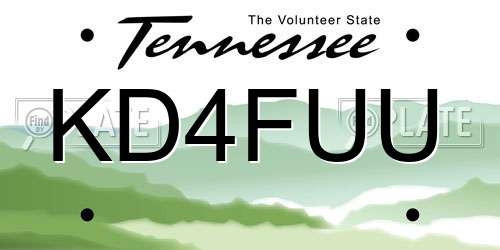 KD4FUU Tennessee License Plate