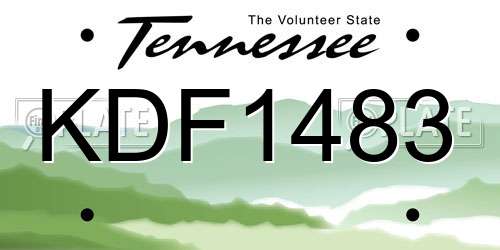 KDF1483 Tennessee License Plate
