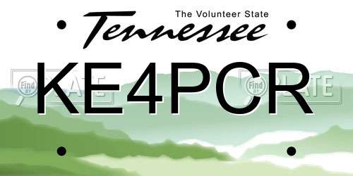 KE4PCR Tennessee License Plate
