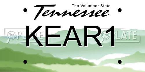 KEAR1 Tennessee License Plate