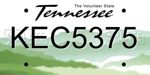 KEC5375 Tennessee License Plate