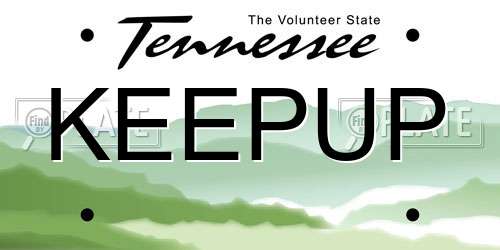 KEEPUP Tennessee License Plate