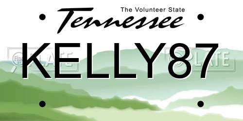 KELLY87 Tennessee License Plate