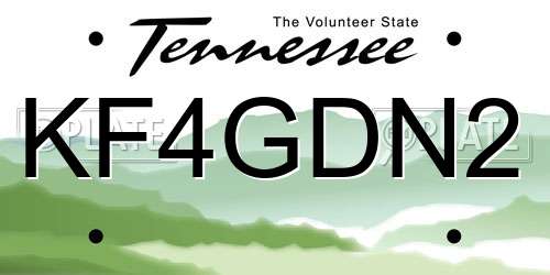 KF4GDN2 Tennessee License Plate
