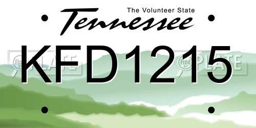 KFD1215 Tennessee License Plate