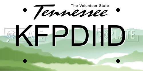 KFPDIID Tennessee License Plate