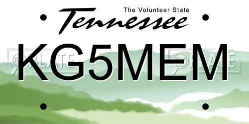KG5MEM Tennessee License Plate