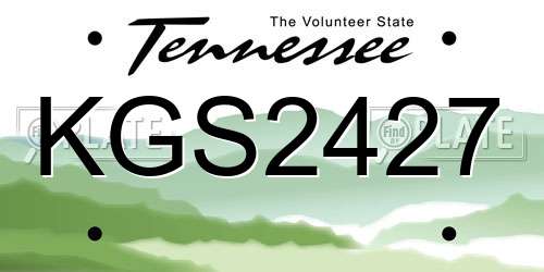 KGS2427 Tennessee License Plate