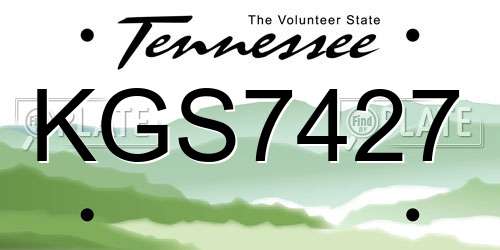 KGS7427 Tennessee License Plate