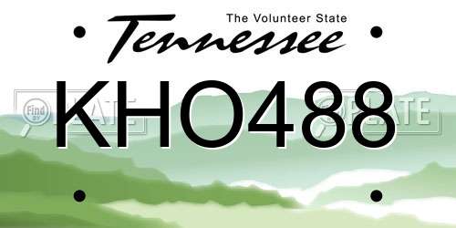 KHO488 Tennessee License Plate