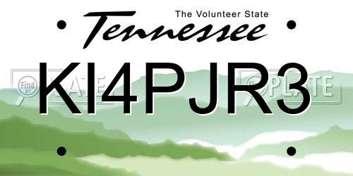 KI4PJR3 Tennessee License Plate