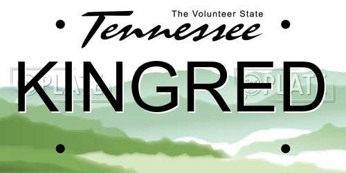 KINGRED Tennessee License Plate