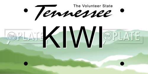 KIWI Tennessee License Plate