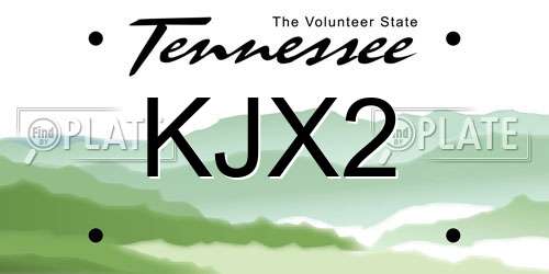 KJX2 Tennessee License Plate