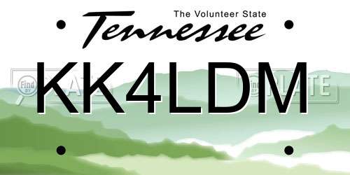 KK4LDM Tennessee License Plate