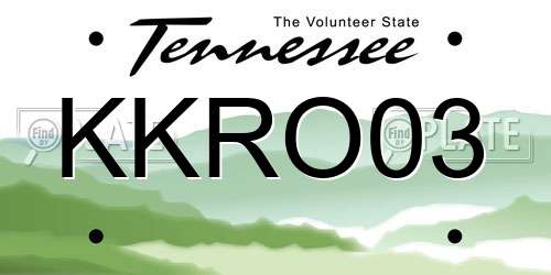 KKRO03 Tennessee License Plate