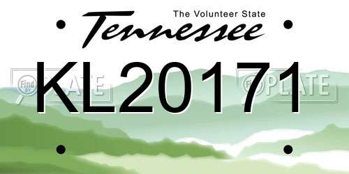 KL20171 Tennessee License Plate
