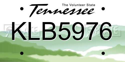 KLB5976 Tennessee License Plate
