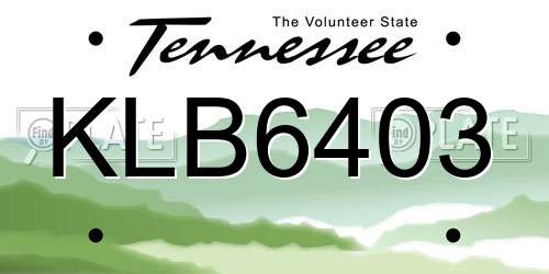 KLB6403 Tennessee License Plate