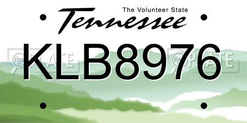 KLB8976 Tennessee License Plate
