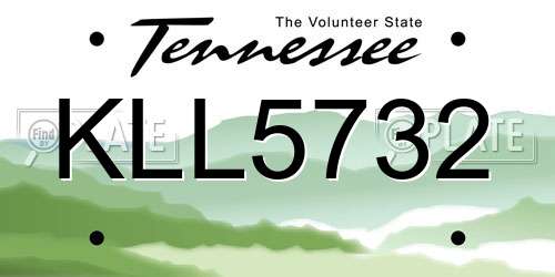 KLL5732 Tennessee License Plate