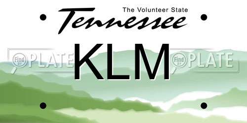 KLM Tennessee License Plate