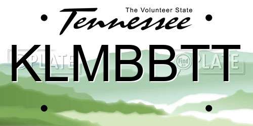 KLMBBTT Tennessee License Plate
