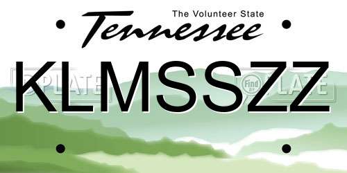 KLMSSZZ Tennessee License Plate