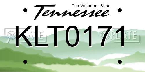 KLT0171 Tennessee License Plate
