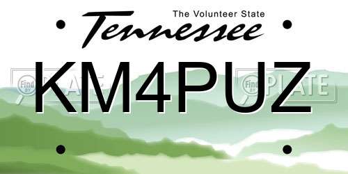 KM4PUZ Tennessee License Plate
