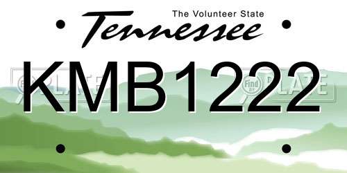 KMB1222 Tennessee License Plate