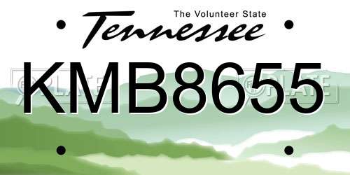 KMB8655 Tennessee License Plate
