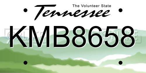 KMB8658 Tennessee License Plate