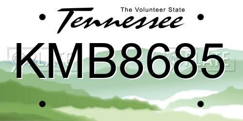 KMB8685 Tennessee License Plate
