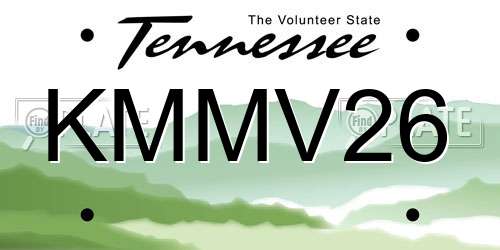 KMMV26 Tennessee License Plate