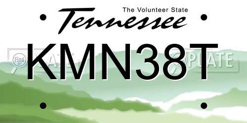 KMN38T Tennessee License Plate