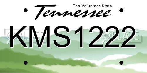 KMS1222 Tennessee License Plate